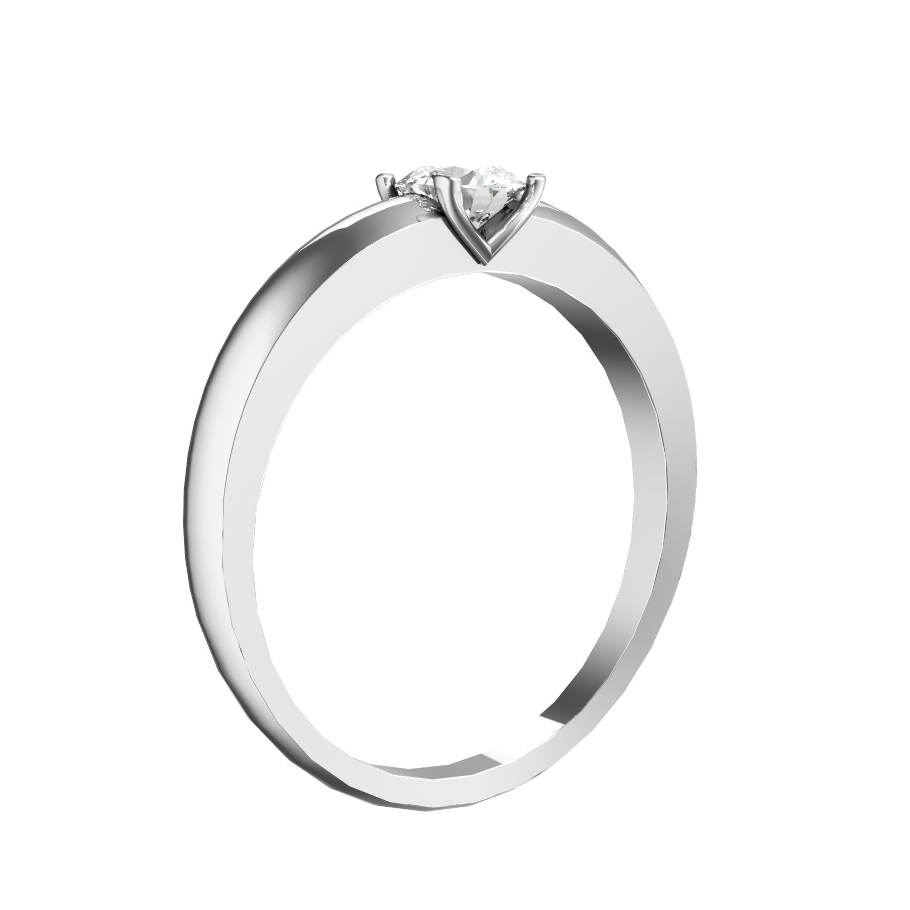 solitaire ring, 18 k white gold, 0,30 ct round natural diamond, weight about 3,1 g, (0,11 oz)