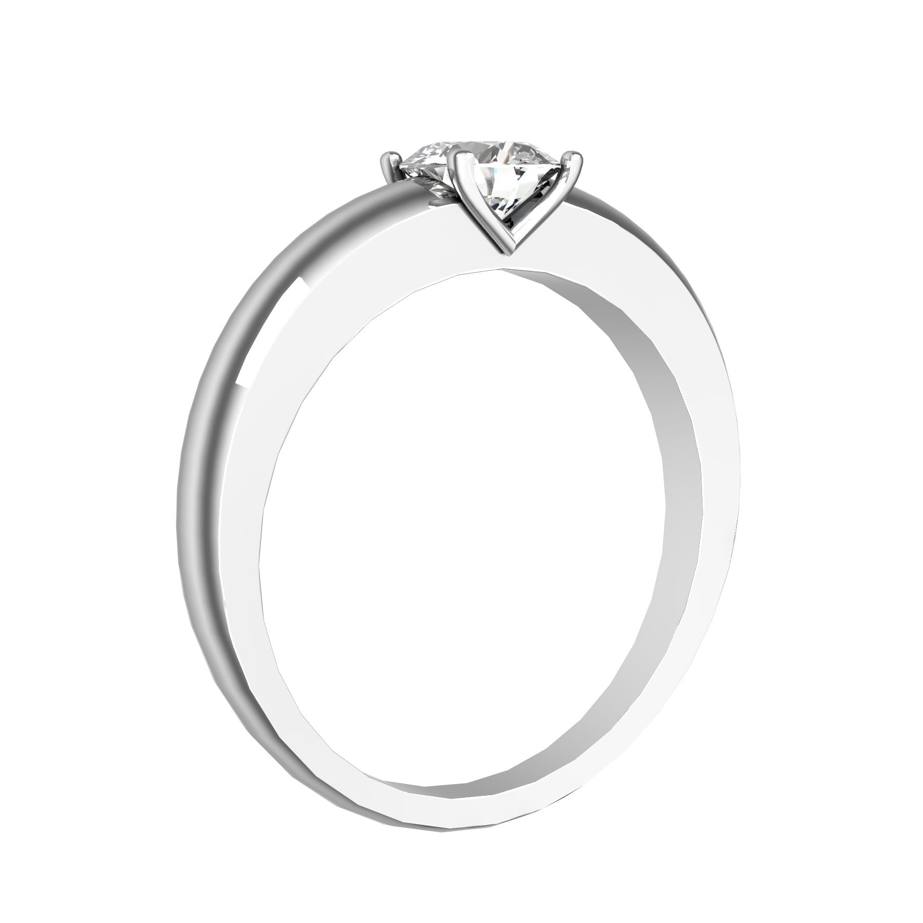 solitaire ring, 18 k white gold, 0,50 ct round natural diamond, weight about 3,9 g, (0.13 oz)