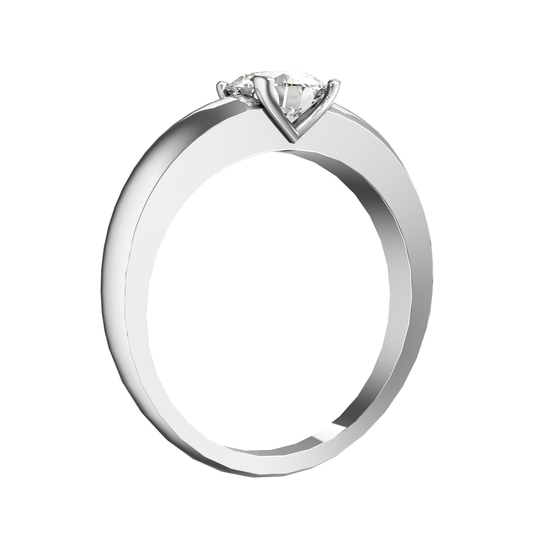 solitaire ring, 18 k white gold, 0,70 ct round natural diamond, weight about 4,1 g, (0.14 oz)
