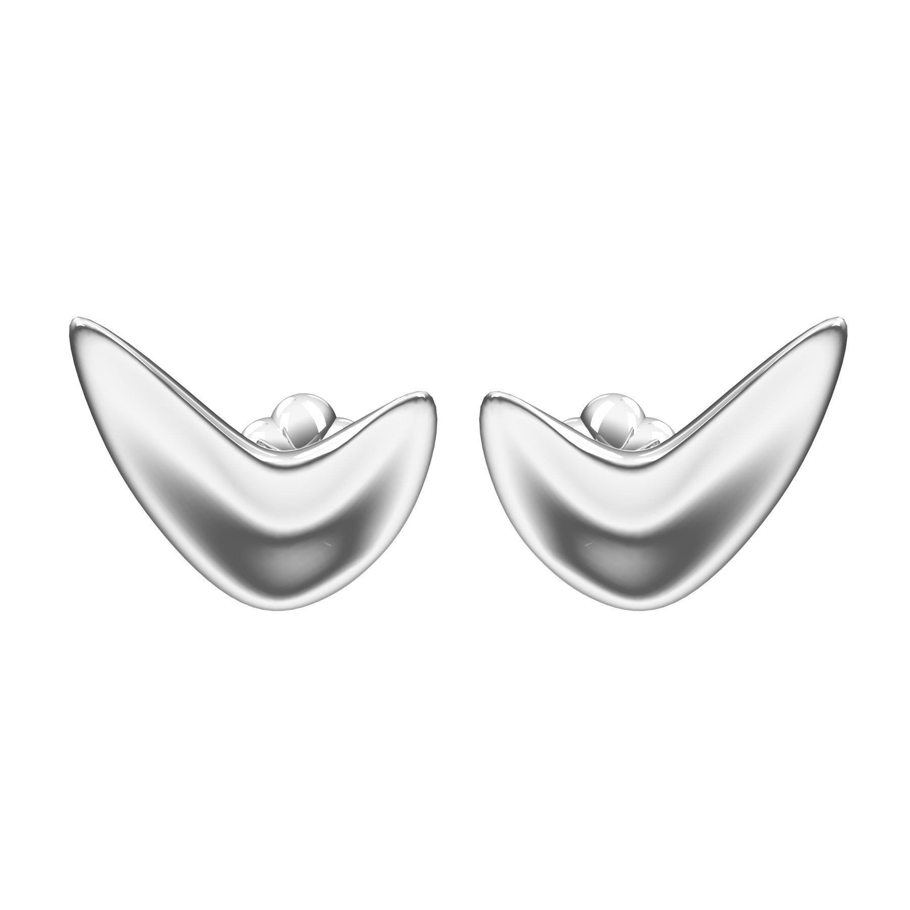 lobe earring, sterling silver, weight about 7,0 g. (0.25 oz) size 23x19x6 mm