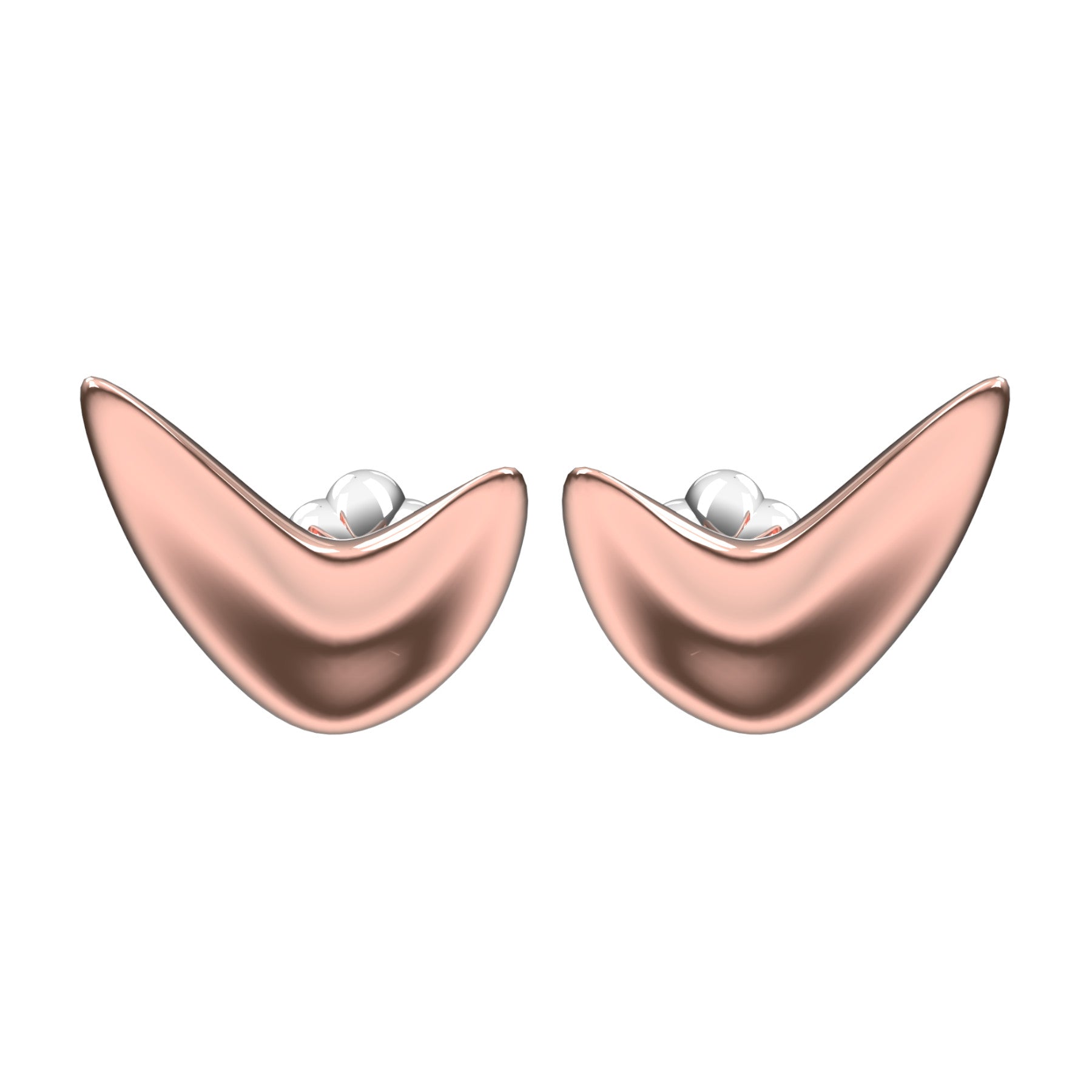 lobe earring, 18 K pink gold, weight about 10,6 g. (0.37 oz) size 23x19x6 mm