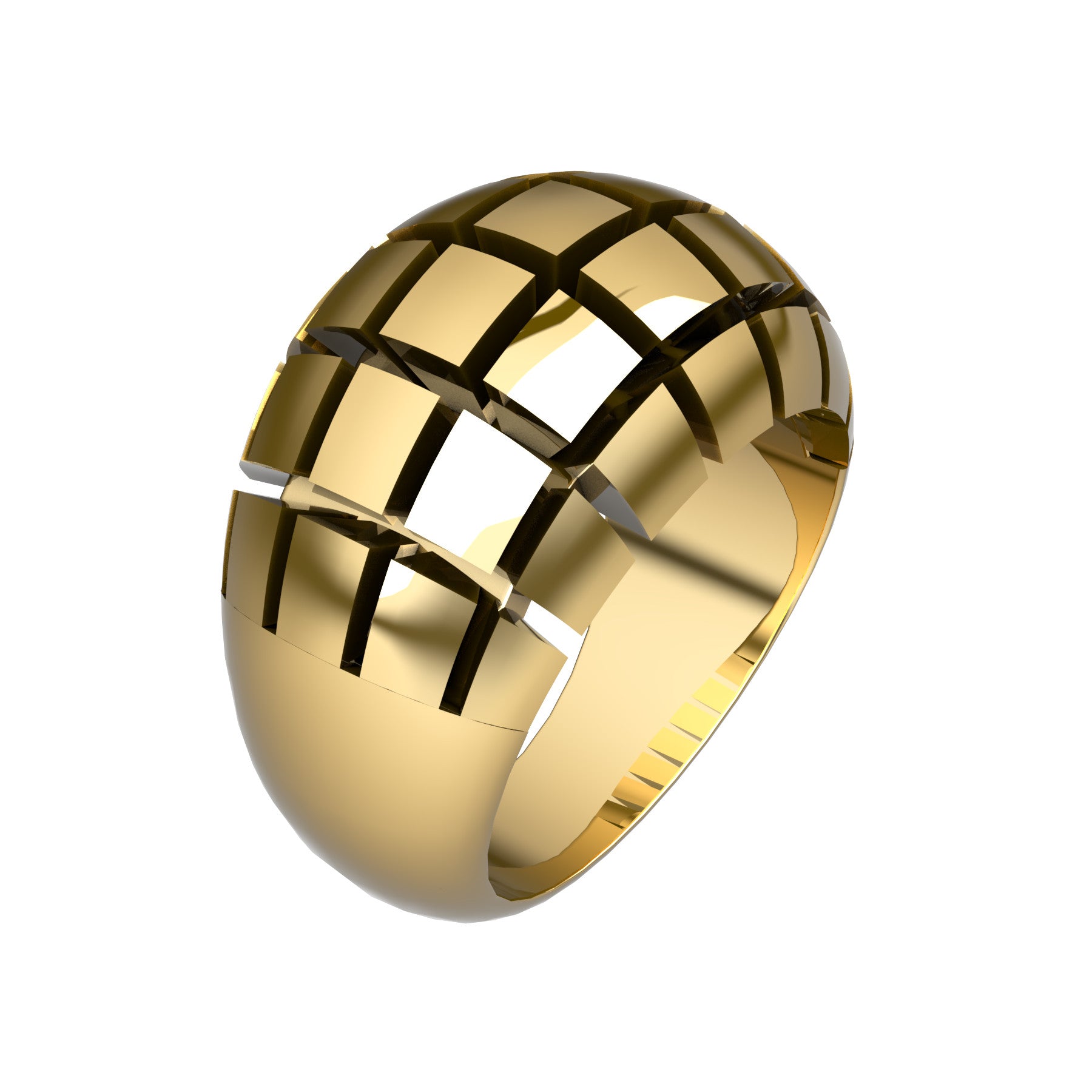 split 5 ring, 18 K yellow gold, weight about 18,5 g. (0.65 oz), width 13,3 mm max
