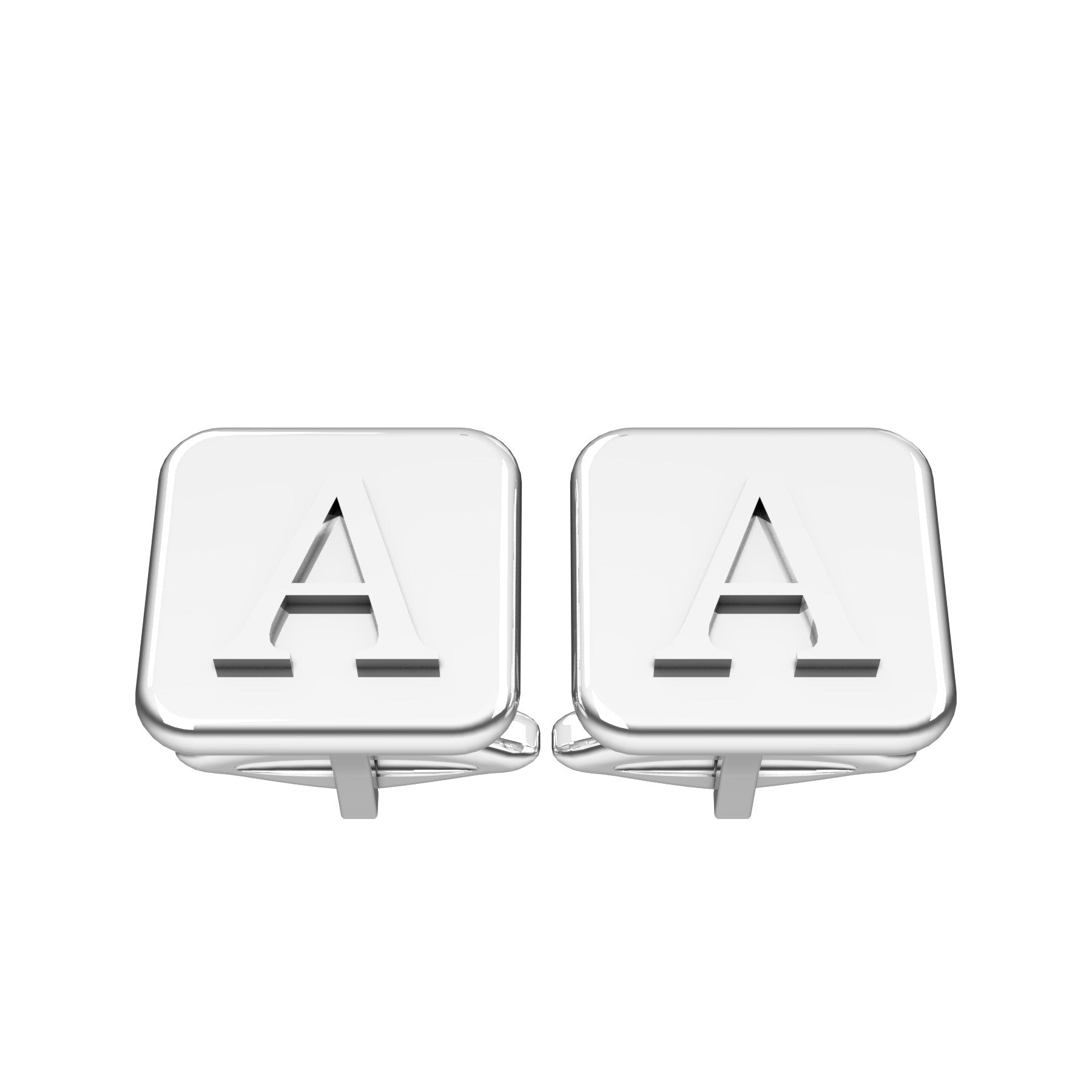 rounded square cufflinks, sterling silver, weight about 9,5 g (0.34 oz) size 15x15x3 mm max