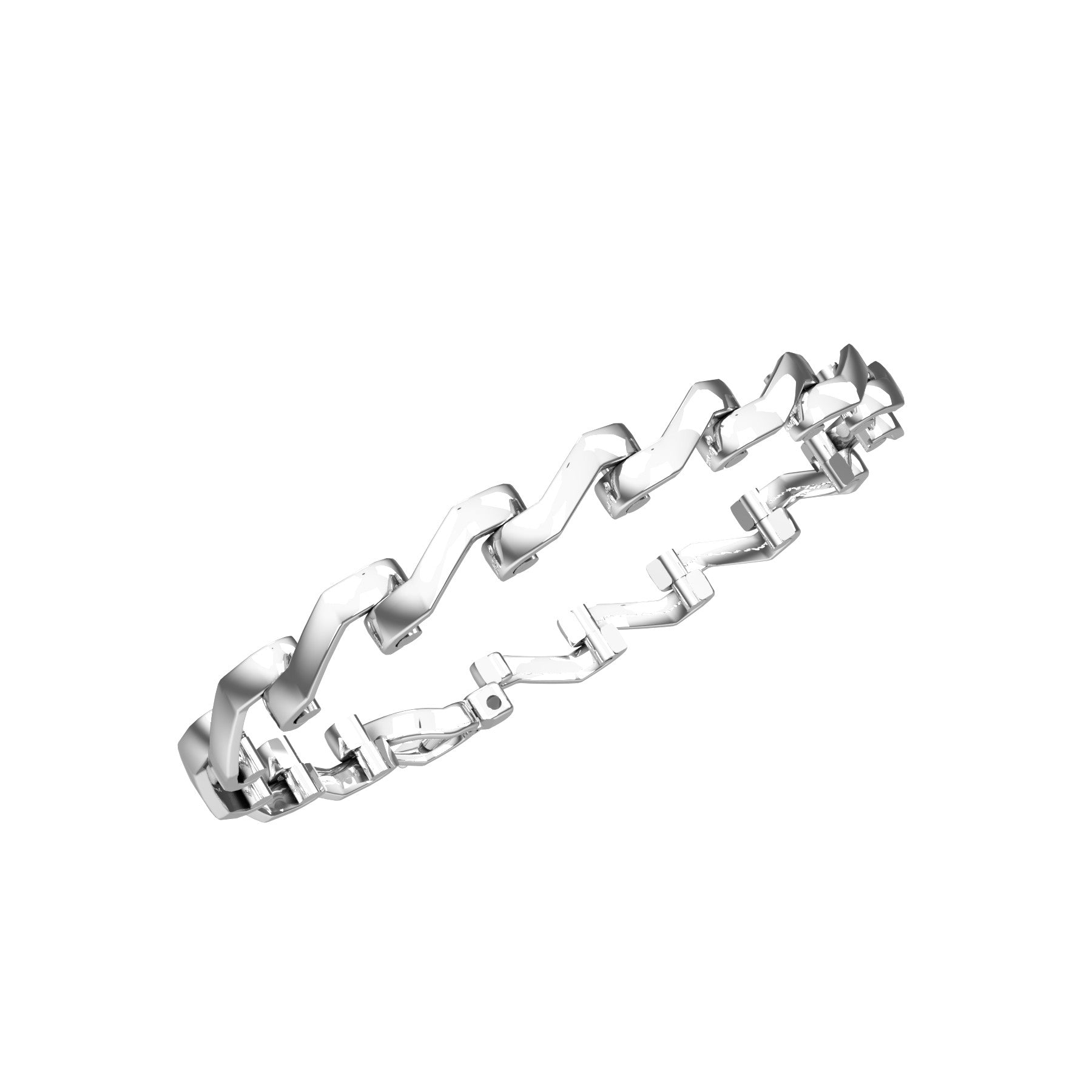 snake link bracelet, 18 K white gold, width 6,0 mm