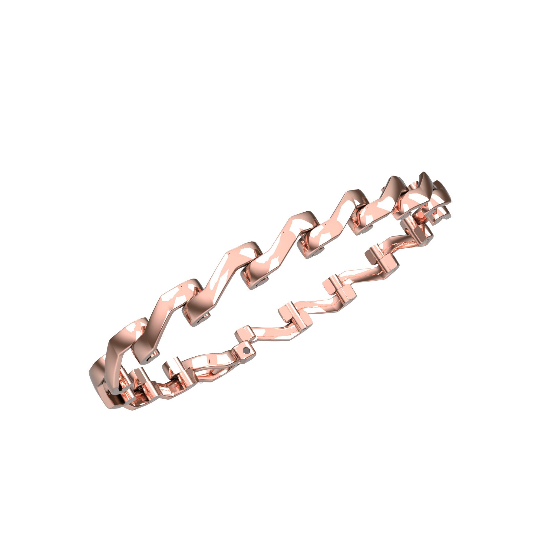 snake link bracelet, 18 K pink gold, width 6,0 mm