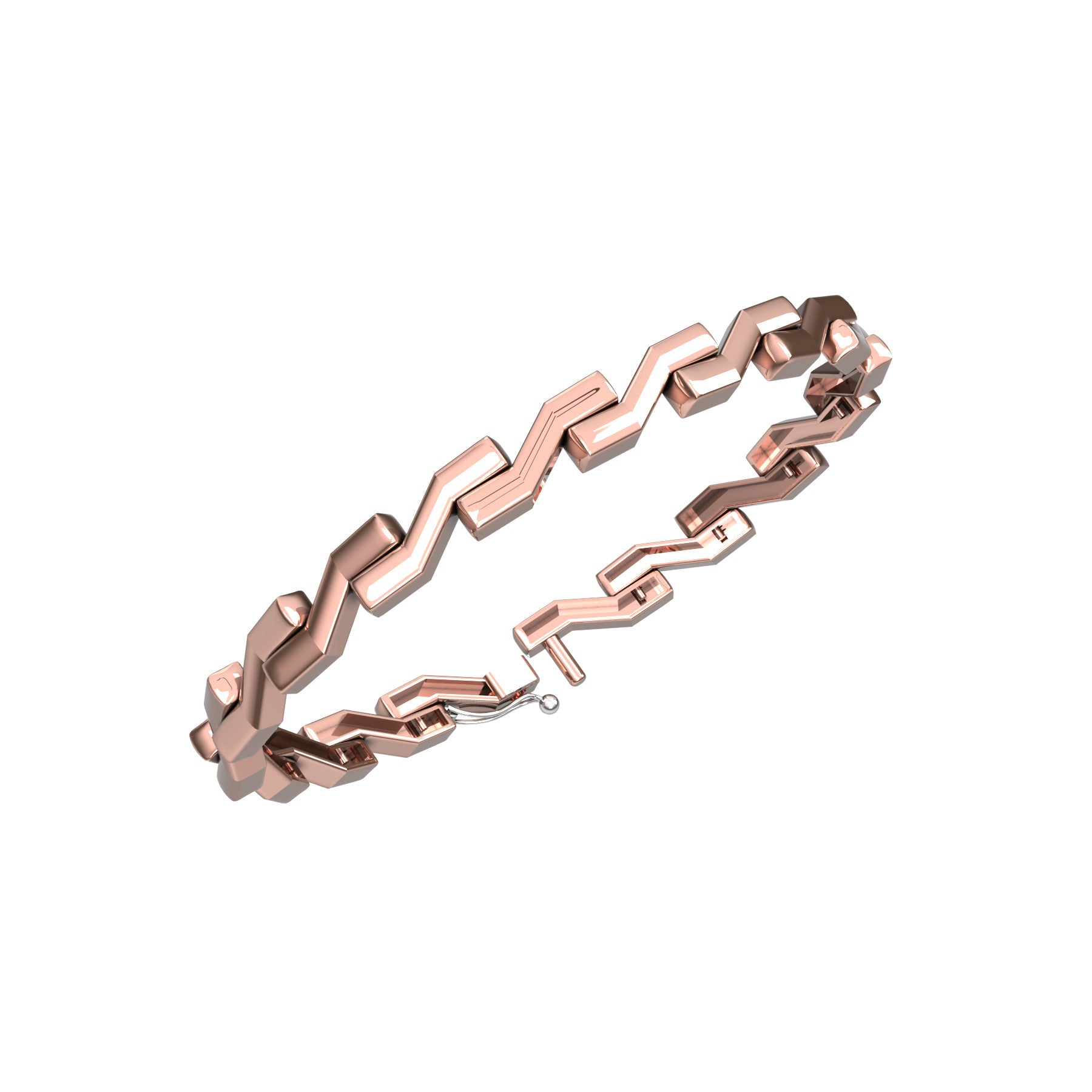 snake link bracelet, 18 K pink gold, width 6,0 mm