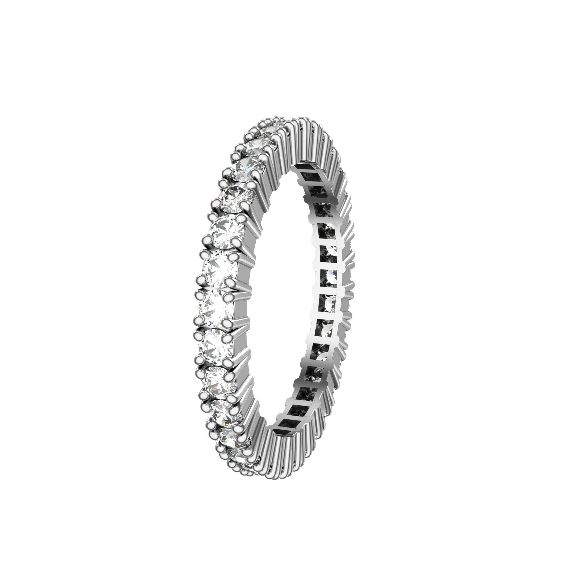 love love wedding band, 18 K white gold, 0,03 ct round natural diamonds, weight about 2,6 g. (0.09 oz), width 2,0 mm