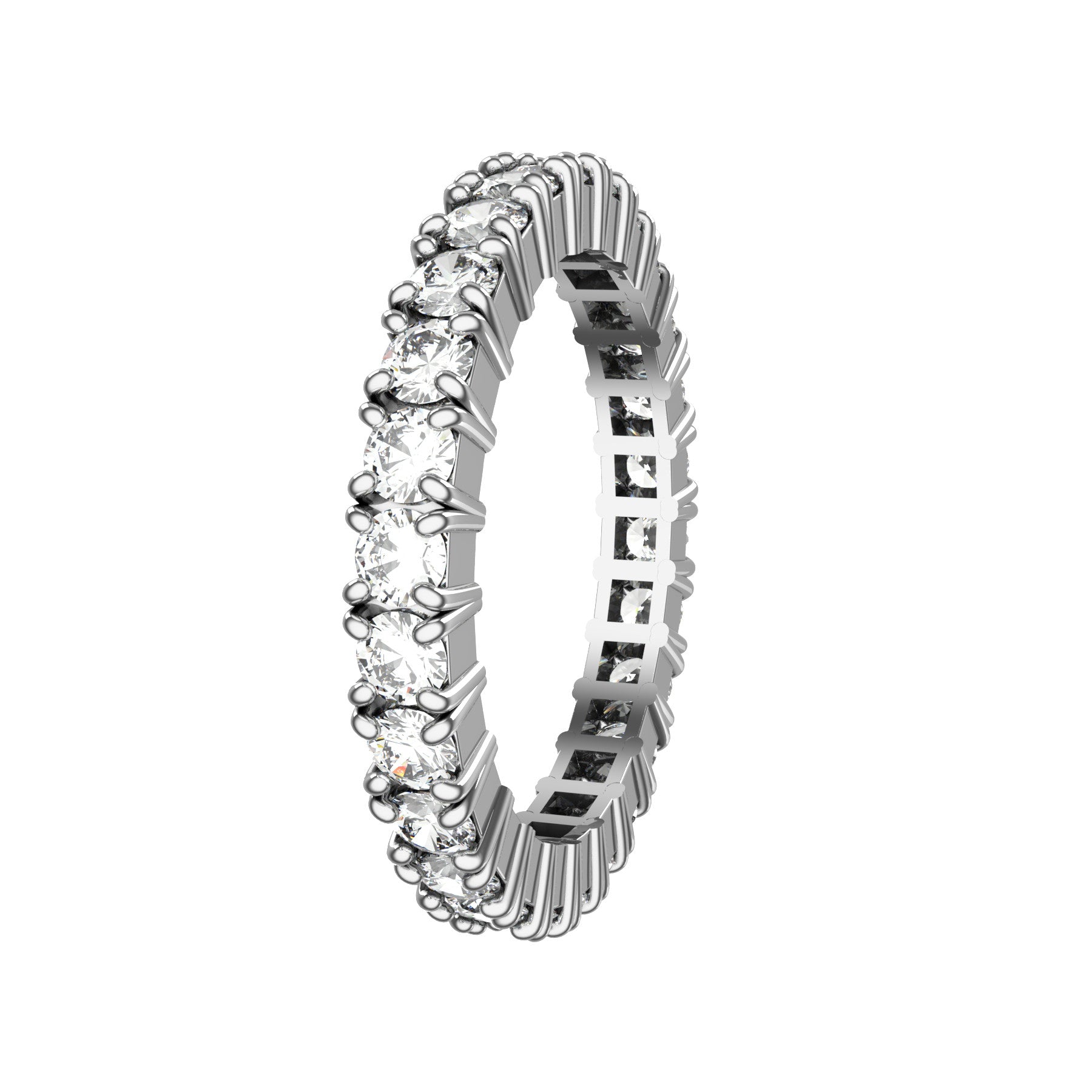 love love wedding band, 18 K white gold, 0,05 ct round natural diamonds, weight about 3,1 g. (0.11 oz), width 2,4 mm