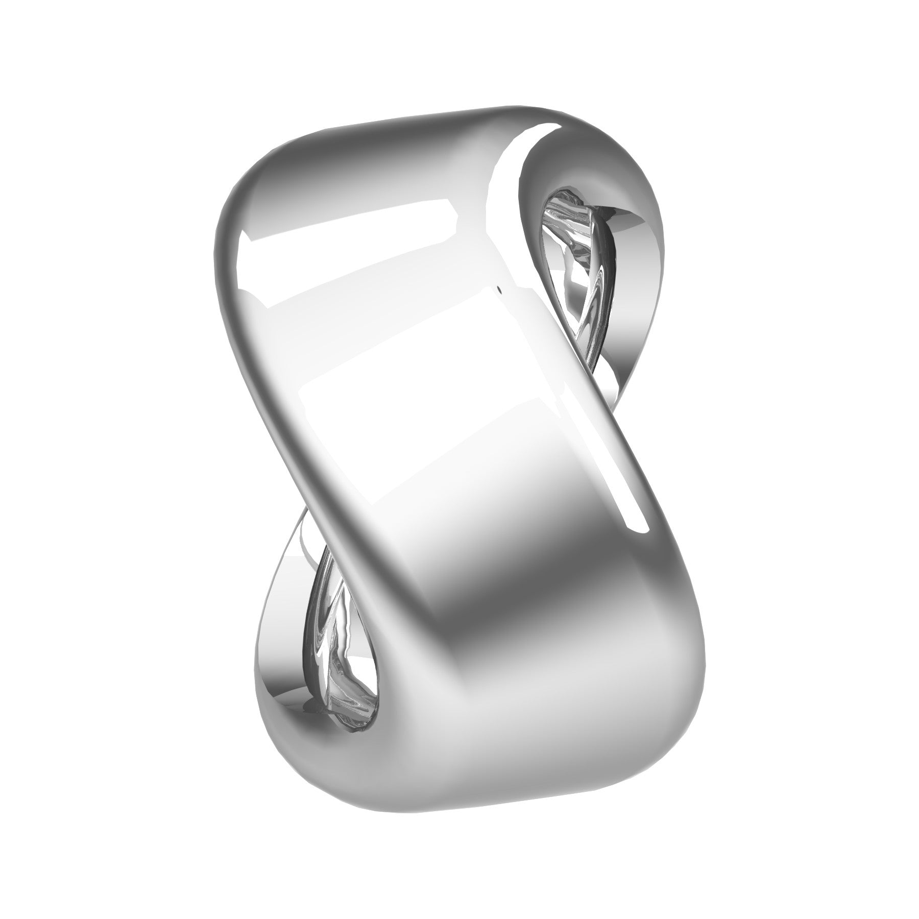 pli fluide band ring, sterling silver, weight about 5,80 g (0.20 oz), width 14,9 mm max