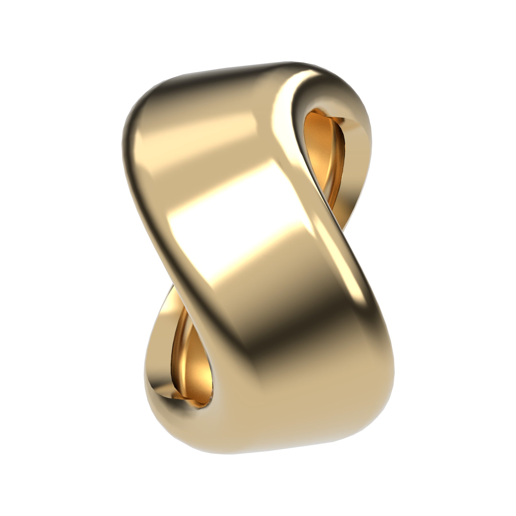 pli fluide band ring, 18 k yellow gold, weight about 9,0 g (0,32 oz), width 14,9 mm max