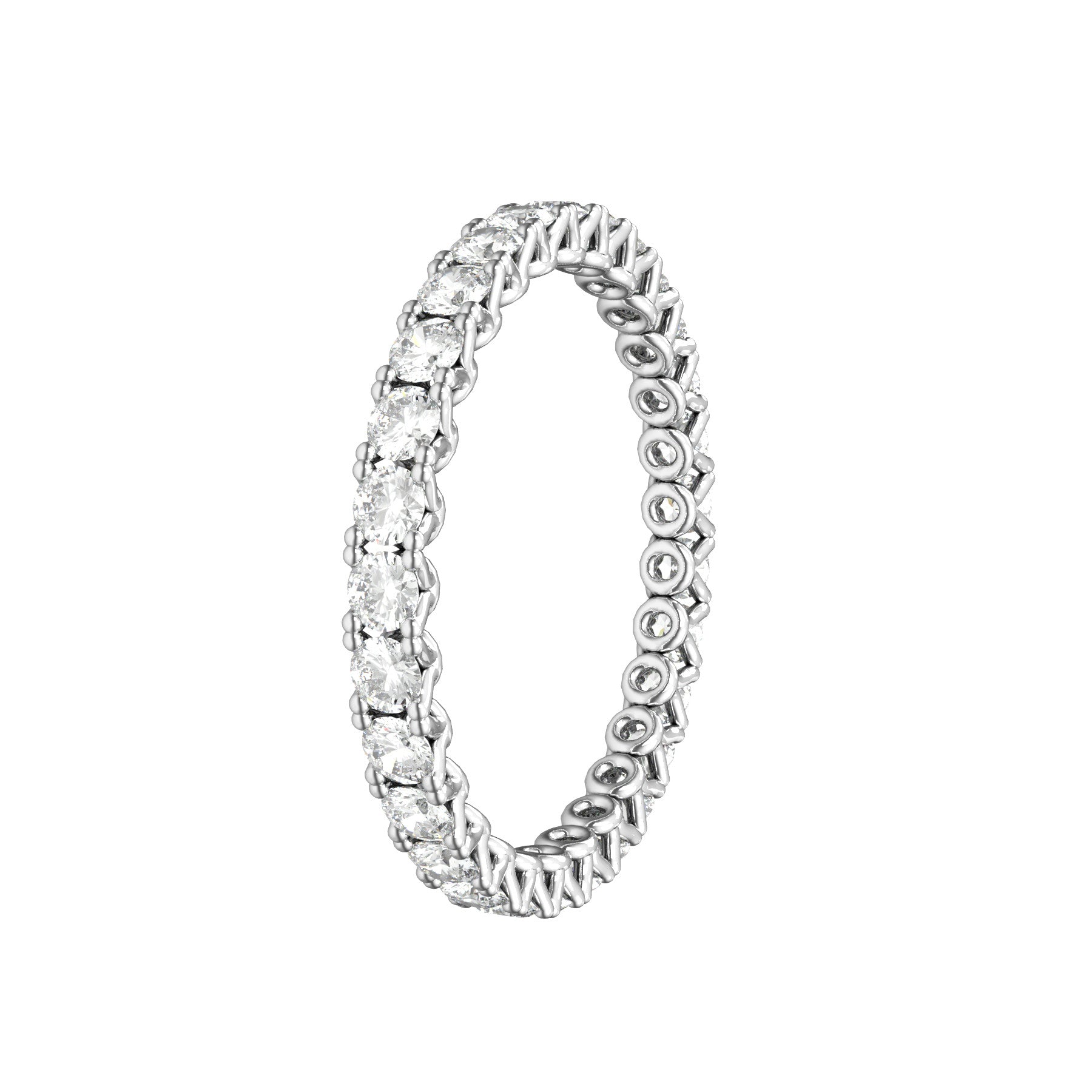 sweet hearts wedding band, 18 K white gold, 0,03 natural diamonds, weight about 1,2 g. (0.04 oz), width 2,00 mm