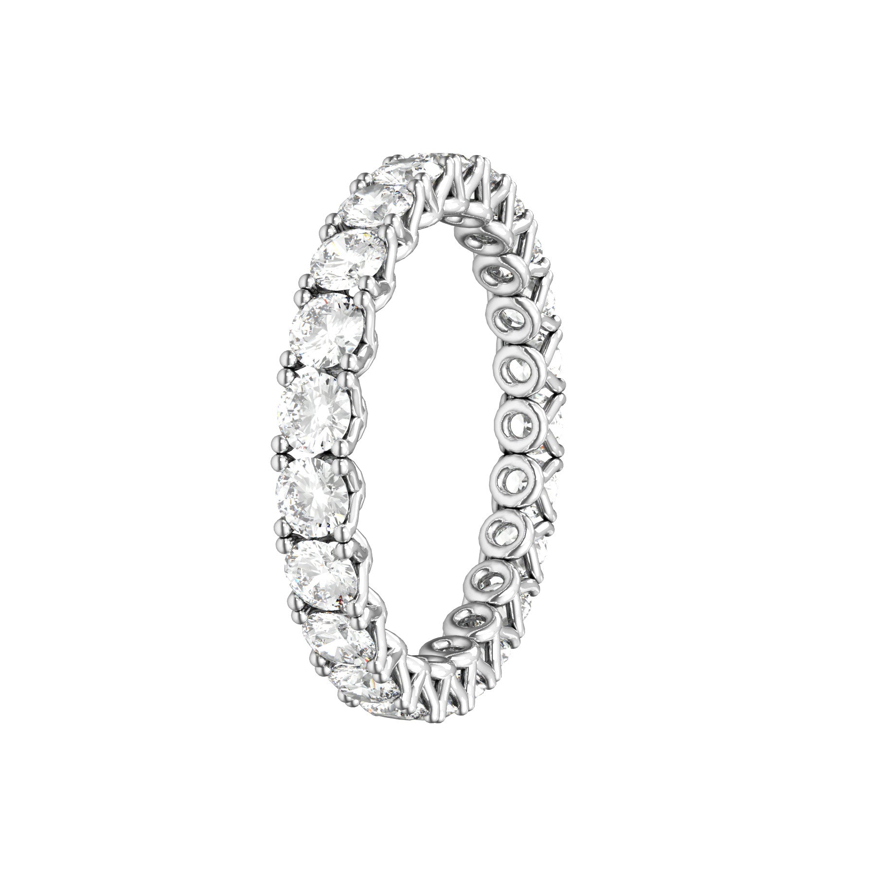 sweet hearts wedding band, 18 K white gold, 0,07 natural diamonds, weight about 1,7 g. (0.06 oz), width 2,65 mm