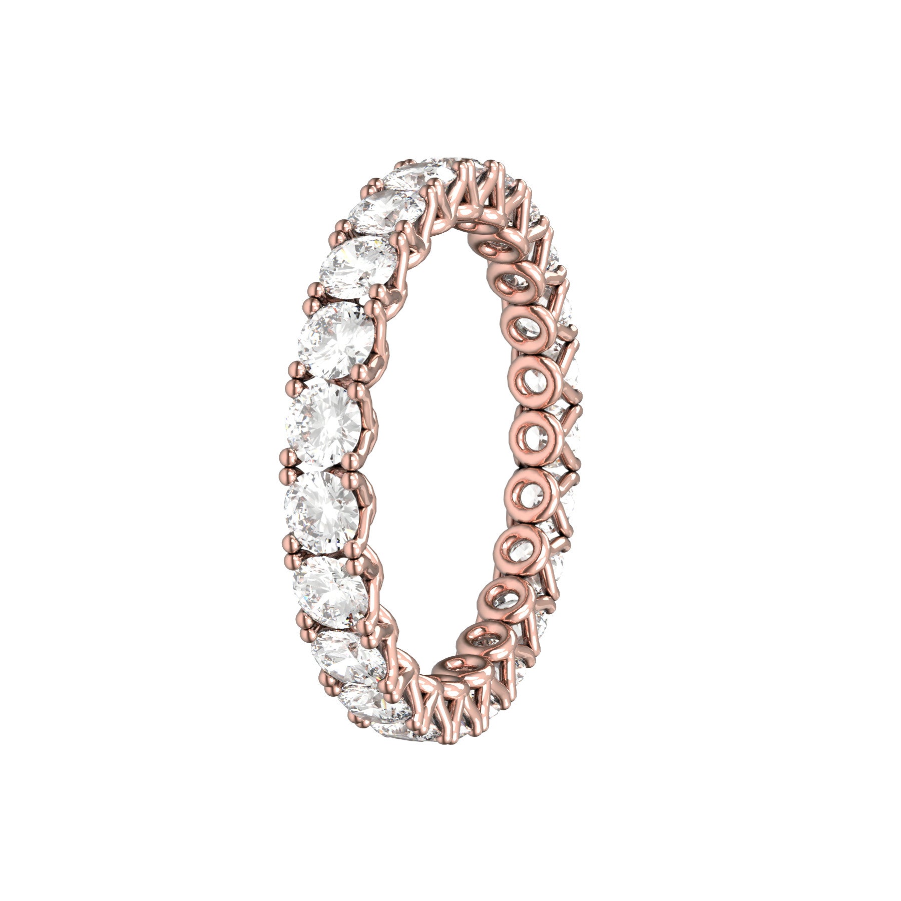 sweet hearts wedding band, 18 K pink gold, 0,07 natural diamonds, weight about 1,7 g. (0.06 oz), width 2,65 mm