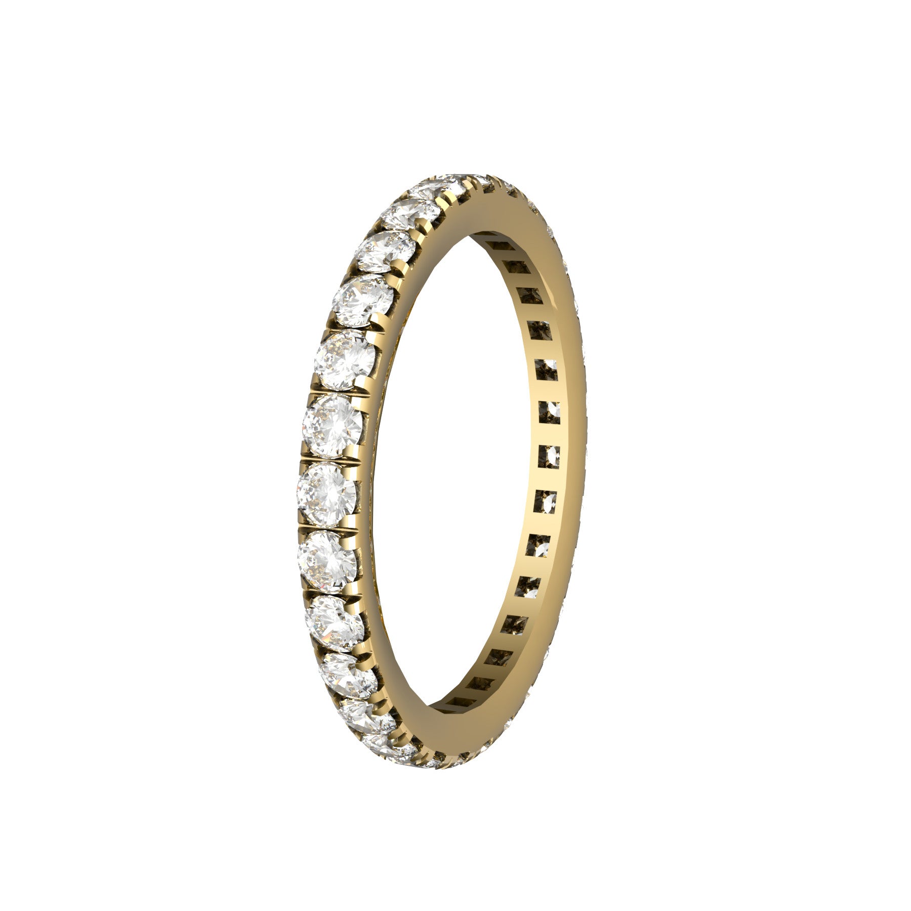 0.03 ct diamond wedding band, 18 k yellow gold, weight about 2,00 g (0.07 oz); width 2.10 mm