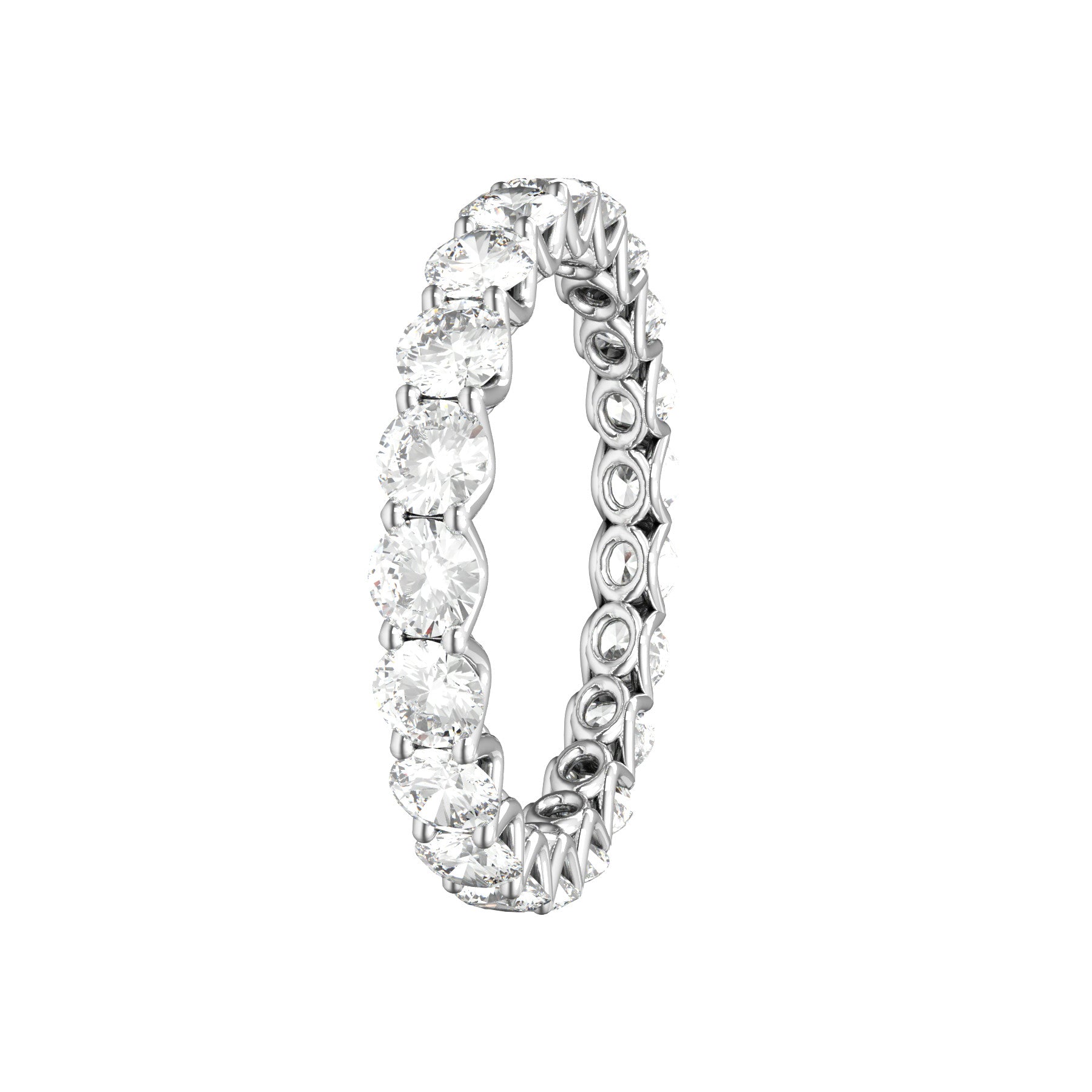 unlimited wedding ring ,18 K white gold, 0,10 ct round natural diamond, weight about 1,8 g. (0.06 oz), width 3,0 mm