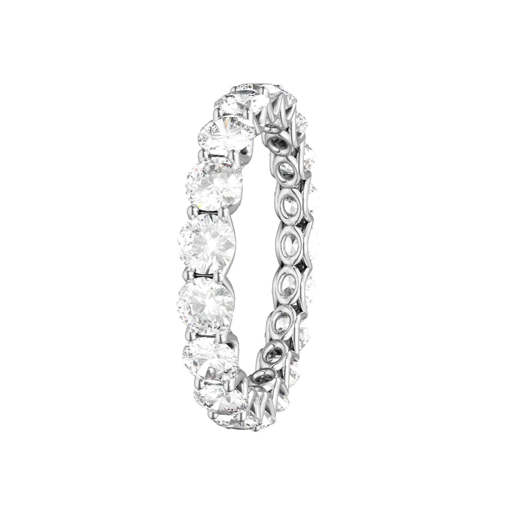 unlimited wedding ring ,18 K white gold, 0,13 ct round natural diamond, weight about 1,9 g. (0.07 oz), width 3,3 mm