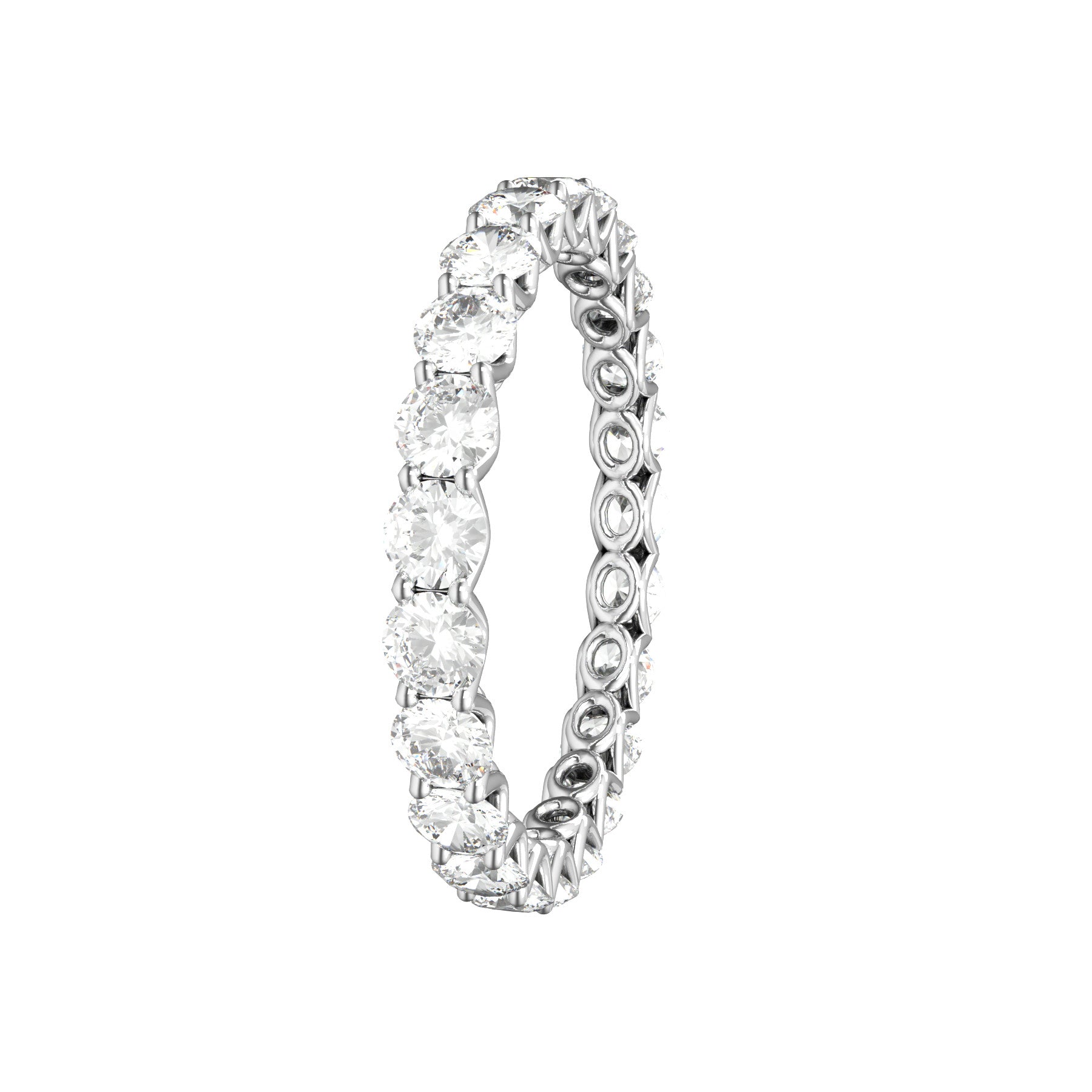 unlimited wedding ring, 18 K white gold, 0,07 ct round natural diamond, weight about 1,5 g. (0.05 oz), width 2,70 mm