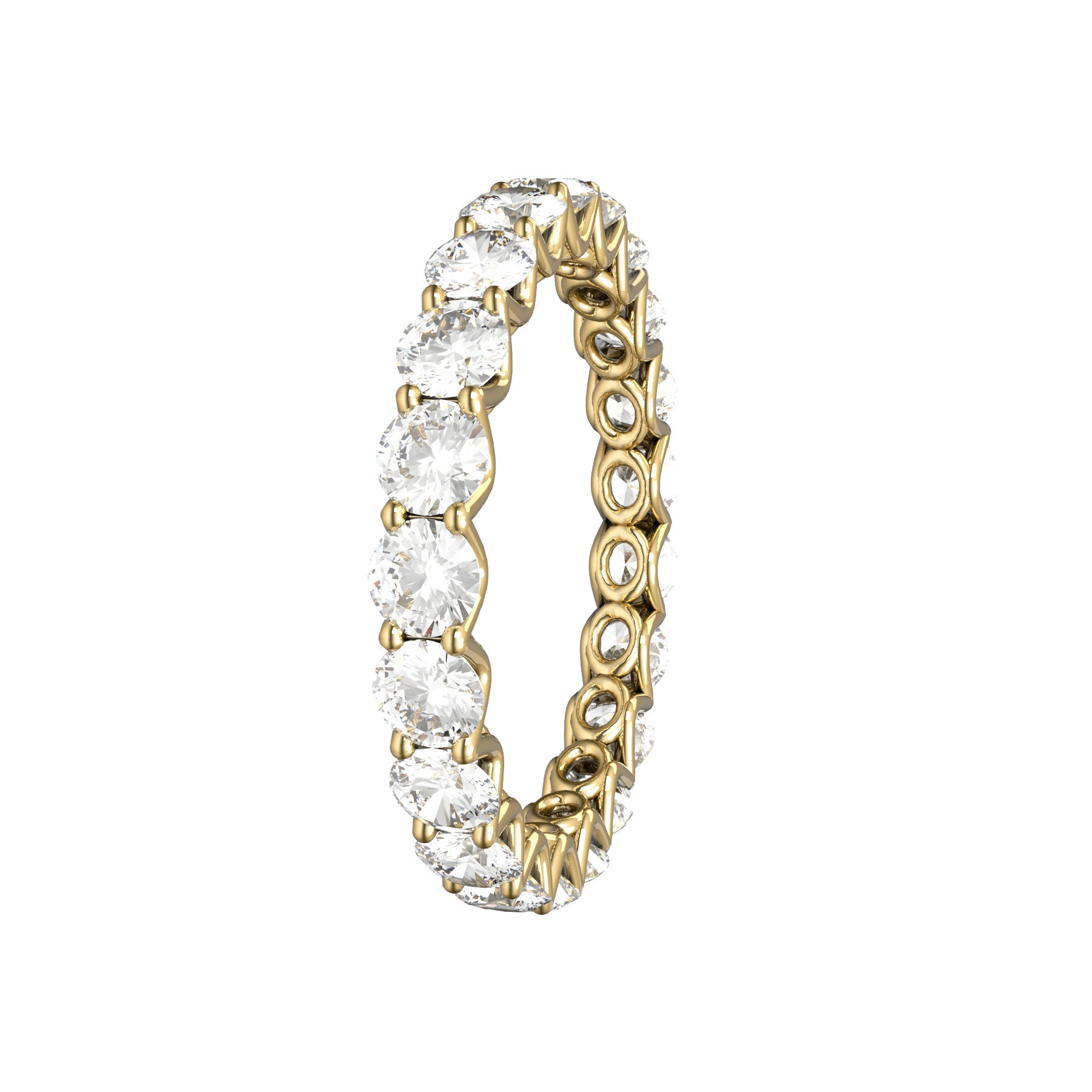 unlimited wedding ring ,18 K yellow gold, 0,10 ct round natural diamond, weight about 1,8 g. (0.06 oz), width 3,0 mm