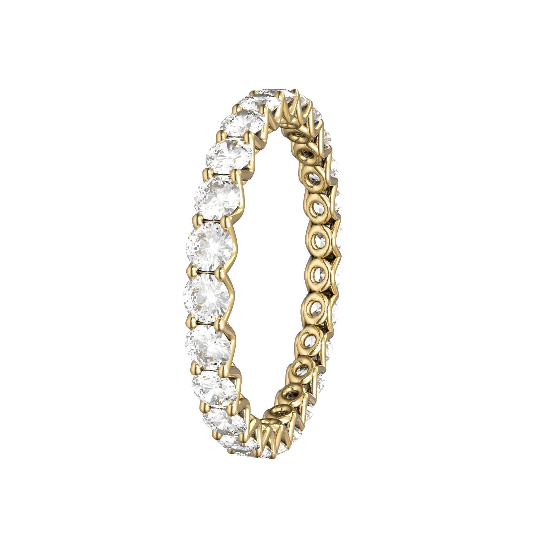 unlimited wedding ring, 18 K yellow gold, 0,05 ct round natural diamond, weight about 1,4 g. (0.05 oz), width 2,40 mm