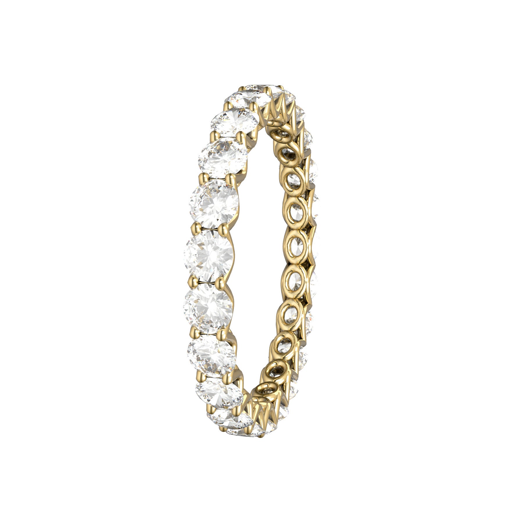 unlimited wedding ring, 18 K yellow gold, 0,07 ct round natural diamond, weight about 1,5 g. (0.05 oz), width 2,70 mm